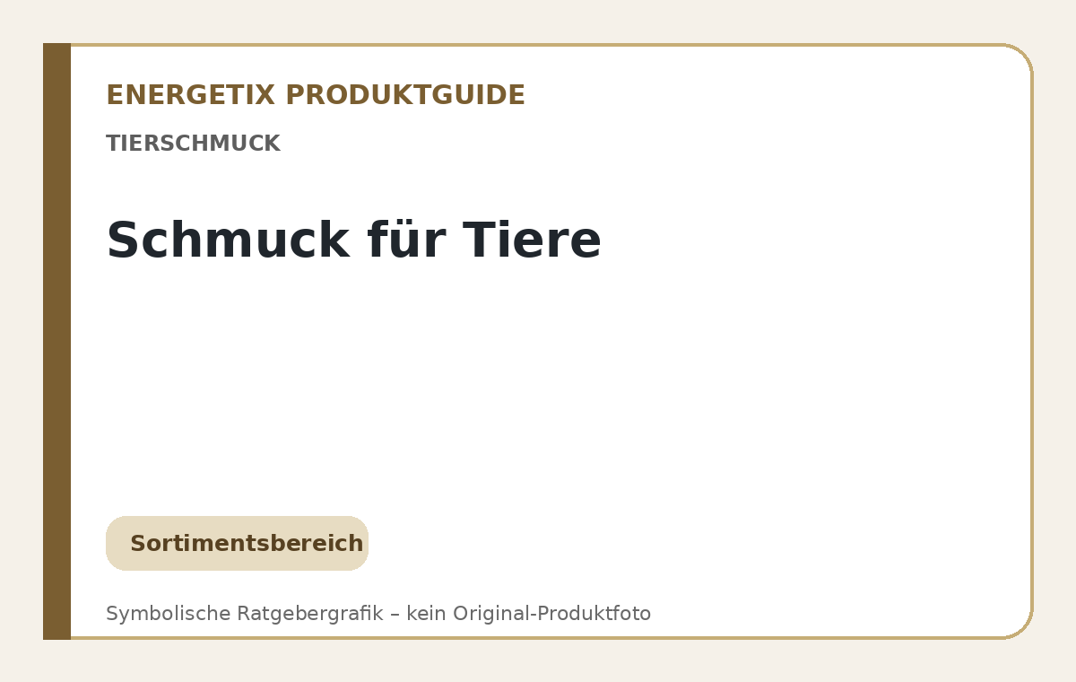 Schmuck für Tiere – symbolische Ratgebergrafik