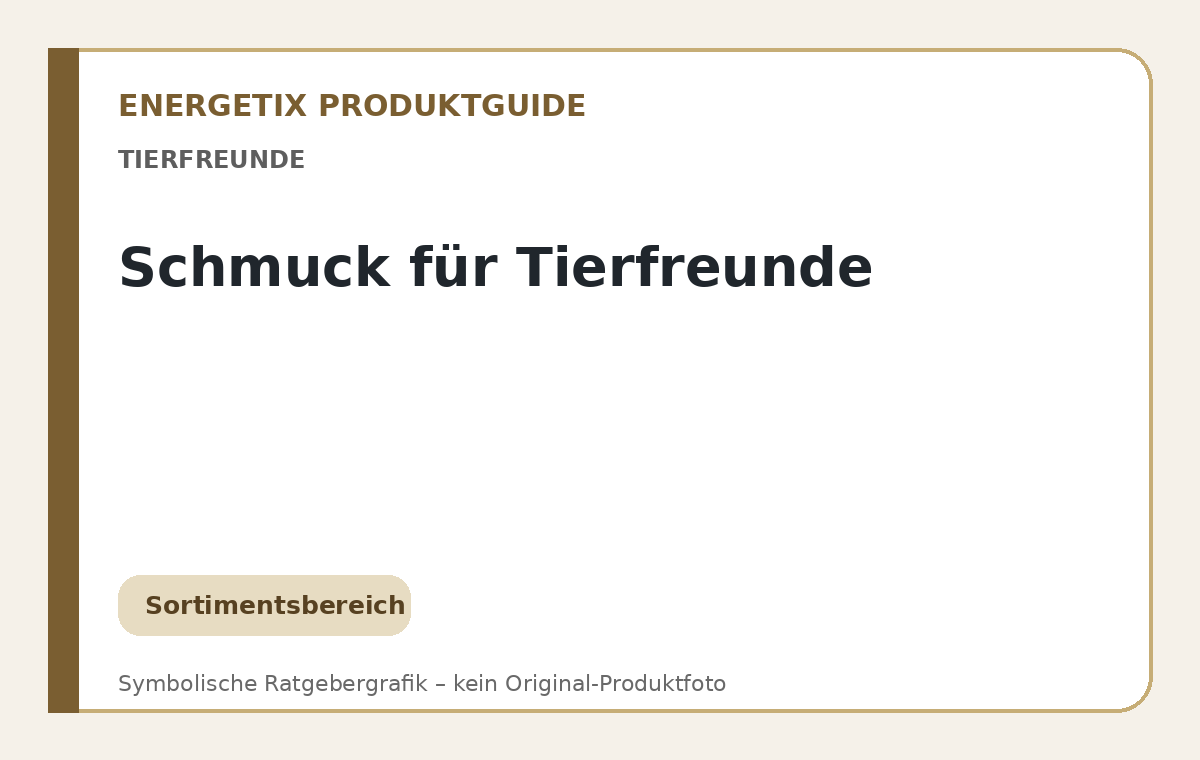 Schmuck für Tierfreunde – symbolische Ratgebergrafik
