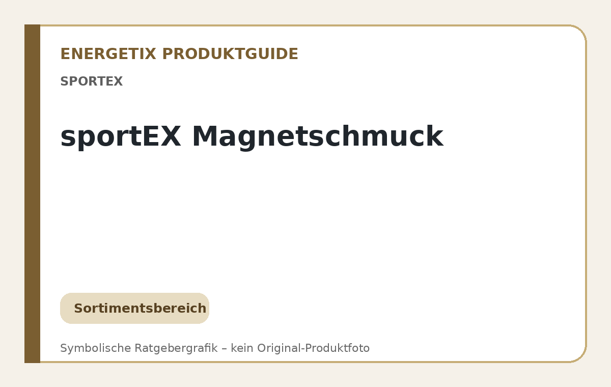 sportEX Magnetschmuck – ehrliche Ratgebergrafik mit QR-Code zum Affiliate-Angebot