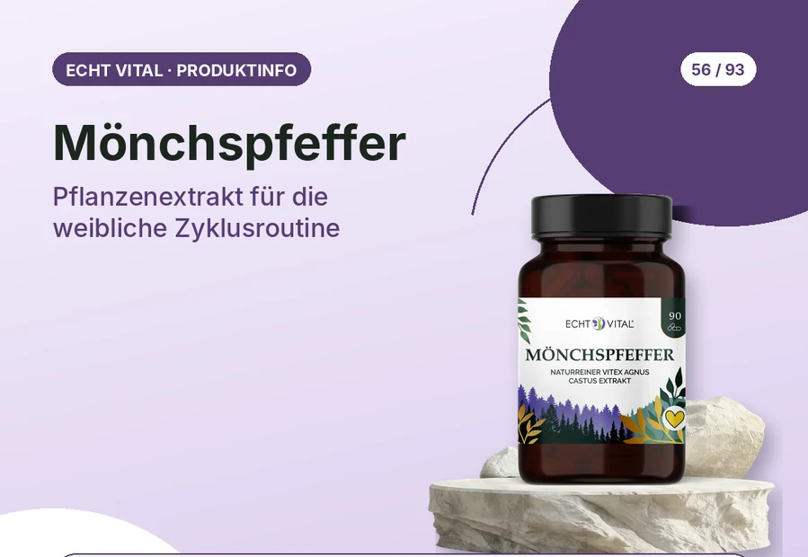 Mönchspfeffer von Echt Vital mit Produktabbildung und Affiliate-QR-Code