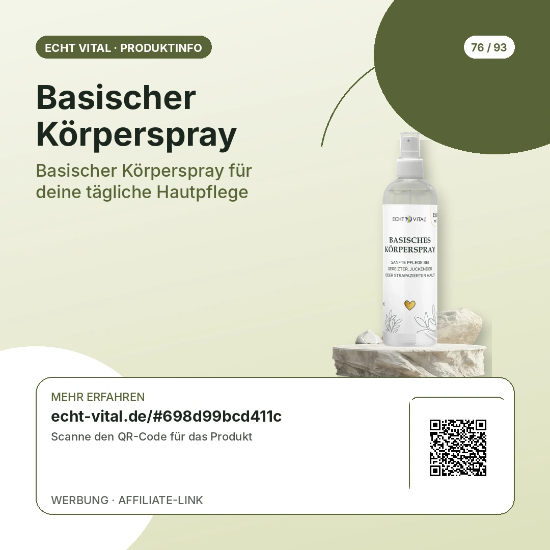 Basischer Körperspray als Spray mit QR-Code zur Produktseite