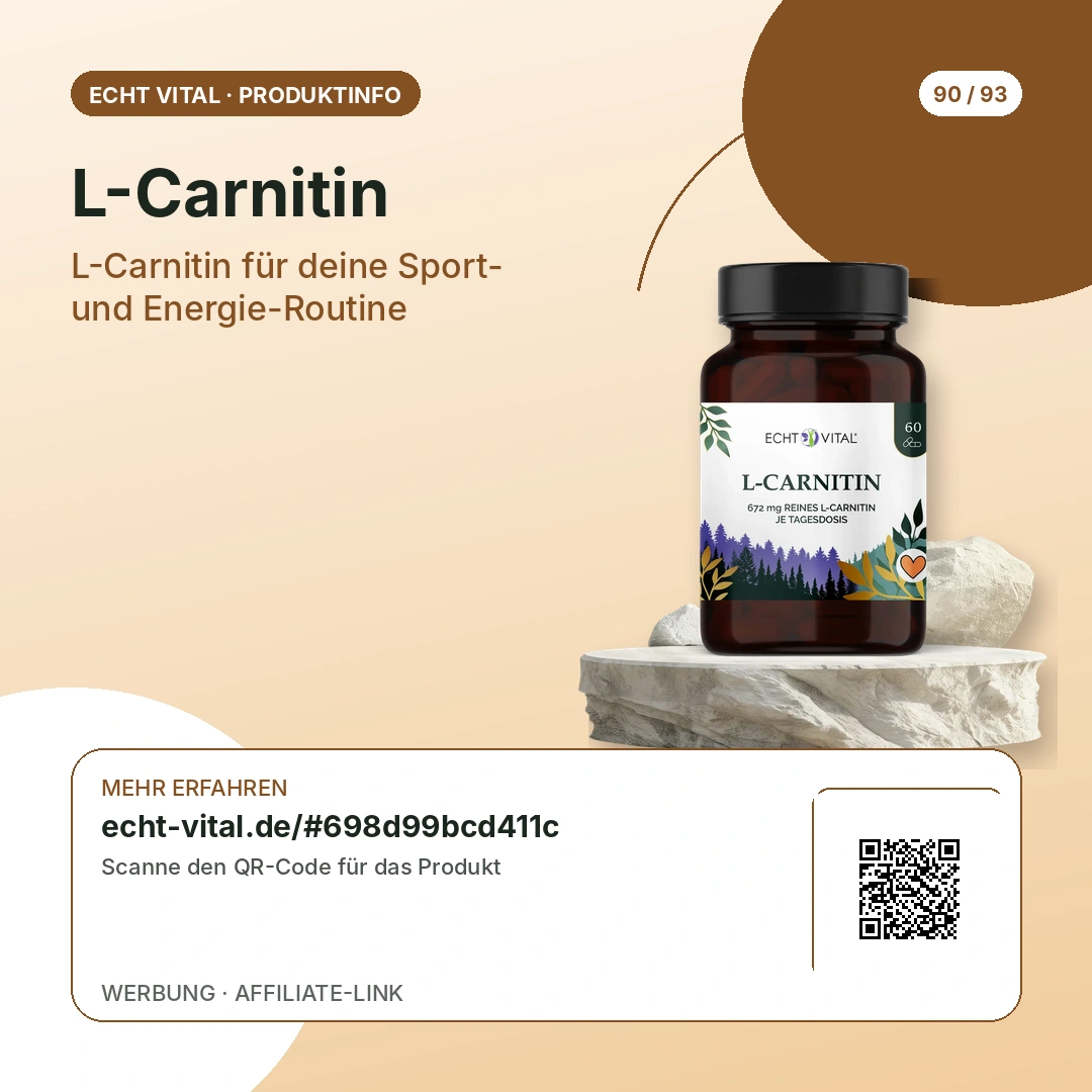 L-Carnitin Sicherheitshinweise und QR-Code zum Anbieter