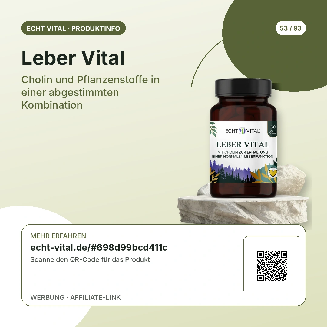 Leber Vital als Produkt mit QR-Code zur Produktseite