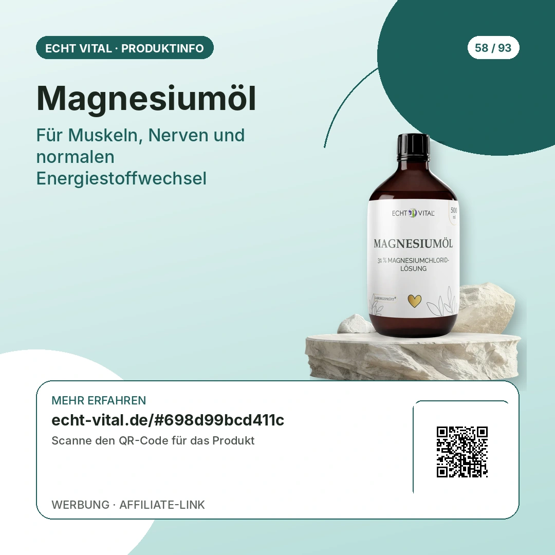 Magnesiumöl als Öl mit QR-Code zur Produktseite