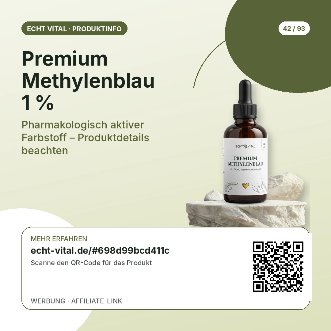 Methylenblau 1 % Vergleich mit scanbarem Affiliate-QR-Code