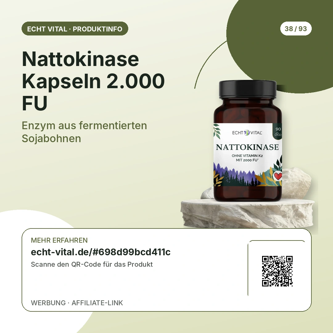 Nattokinase Kapseln 2.000 FU Vergleich mit scanbarem Affiliate-QR-Code