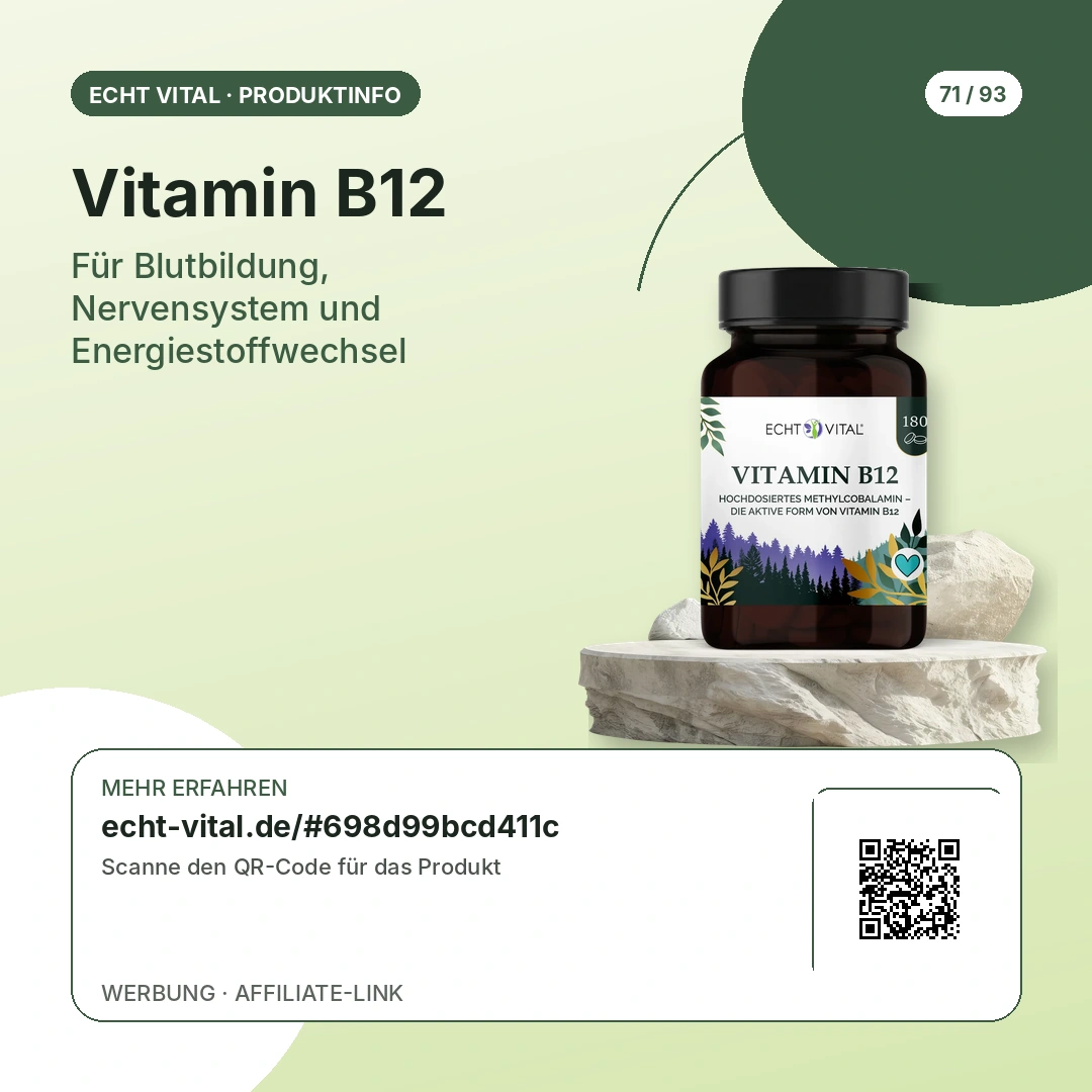 Vitamin B12 Vergleich mit scanbarem Affiliate-QR-Code