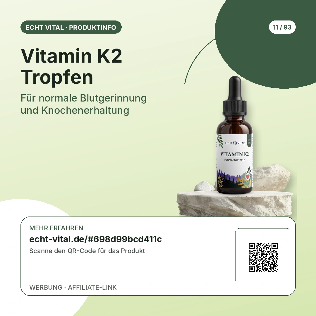 Vitamin K2 Tropfen Vergleich mit scanbarem Affiliate-QR-Code