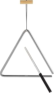 Nino Percussion Triangel mit Schlägel – Groß – Musikinstrument für Kinder ab 4 Jahren – Stahl und Holz, Natur (NINO552) Test 2025