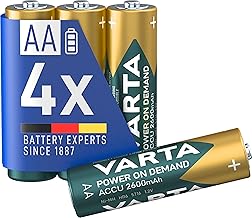 VARTA Batterien AA, wiederaufladbar, 4 Stück, Power on Demand Recharge Accu, Akku, 2600 mAh Ni-MH, ohne Memory Effekt, vorgeladen, sofort einsatzbereit