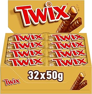 Twix Milchschokoladenriegel mit Keks und Karamell, Schokolade, 32 Snack-Riegel à 50g Test 2025
