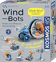 KOSMOS 621056 Wind Bots, Experimentieren mit erneuerbaren Energien für Kinder ab 8 Jahren, Bausatz für 6 Verschiedene Roboter-Modelle, Antrieb durch Windkraft, inklusive Windmaschine Test 2025