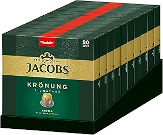 Jacobs Kaffeekapseln Krönung Crema, Intensität 6/12, 10 x 20 Getränke, Nespresso* kompatible Kaffee Kapseln, 200 Kapseln Test 2025