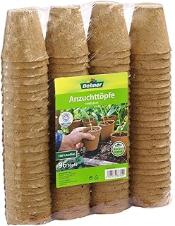 Dehner Anzuchttöpfe für Pflanzen, rund, Ø 6 cm, 96 Stück, Braun