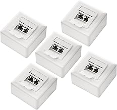 deleyCON 5x CAT6 Universal Netzwerkdose - 2x RJ45 Port - Geschirmt - Aufputz oder Unterputz - 1 Gigabit Ethernet Netzwerk - EIA/TIA 568A&B - Weiß Test 2025