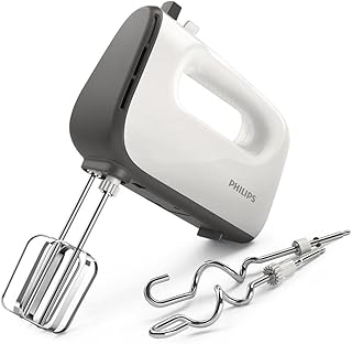 Philips Domestic Appliances HR3741/00 Handmixer, 450 W, 5 Geschwindigkeiten plus Turbo ,‎21.41 x 20.8 x 11.4 cm, weiß/schwarz