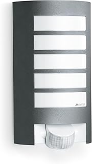 Steinel Außenleuchte L 12 S anthrazit, 180° Bewegungsmelder, Dämmerungssensor, Alu-Blende, E27, Max. 60W Wandleuchte, 27.2 x 15.5 x 10.8 cm