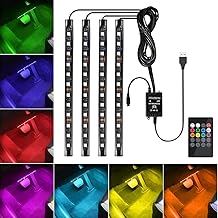 Favoto 4x12 Innenbeleuchtung LED Atmosphäre Licht Auto Innenraumbeleuchtung led Innenraum mit USB-Port und IR Fernbedienung…