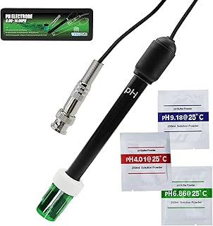 TEKCOPLUS Wasserqualität pH-Elektrode mit 300cm 3000mm 118 Zoll BNC Kabel und Lösungen für Wasser, Hydroponik, Kalibrierung, Aquarium Test 2025