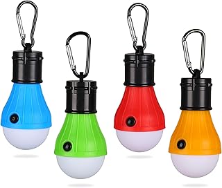 Yizhet Campinglampe, 4xLED Campinglampe LED Camping Laterne Zeltlampe Glühbirne Set, Notlicht mit Karabiner Wasserdicht Tragbare Camping Lantern LED für Camping,Abenteuer,Angeln,Notfall, Stromausfall
