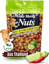 Khao Shong Chili 'n Lime Green Peas, grüne Erbsen mit Chili & Limette überzogen, knackiger Snack im fruchtig-scharfen Teigmantel, fettärmere Alternative zu Nüssen, 1 x 120 g Standbeutel Test 2025