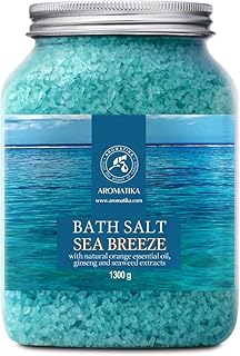Badesalz Meeresbrise 1300g - Natürlichem Ätherischen Orangenöl & Extrakten Aus Ginseng & Algen - für Guten Schlaf - Baden - Körperpflege - Wellness - Schönheit - Entspannung - Aromatherapie - Spa Test 2025