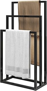 JELUTE Freistehender Handtuchhalter -3-Tier Organizer für Bad- und Handtücher, Badezimmerzubehör, Schwarz Test 2025
