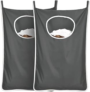 langlebiger Wäschesack zum Aufhängen hinter der Tür, platzsparend, mit Edelstahlhaken, Reißverschluss, Wäschekorb, Türaufhängung, für Badezimmer, Kinderzimmer, 2er-Pack Test 2025