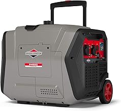 Briggs & Stratton 030806 Benzin Inverter Stromerzeuger Generator der PowerSmart Serie P4500 mit 4500 Watt/3700 Watt sauberem Strom, ultraleise und leichtgewichtig, W, 230 V, Schwarz,grau