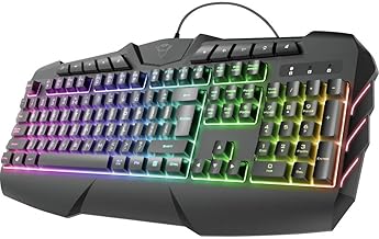 Trust Gaming GXT 881 Odyss Halbmechanische LED Gaming Tastatur, Deutsches QWERTZ Layout, Beleuchtete Tastatur, 6 Verschiedenen Lichtmodi, Anti-Ghosting, USB Plug & Play, PC/Laptop - Schwarz Test 2025