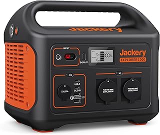 Jackery Explorer 1000, 1002Wh Tragbare Powerstation Mobiler Stromspeicher mit 230V/1000W (Spitze 2000 W) Steckdose, USB und QC, Mobile Stromversorgung für Outdoors
