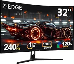 Z-Edge 32 Zoll Curved Gaming Monitor 16:9 1920x1080 240Hz 1ms Frameless LED Gaming Monitor, AMD Freesync Premium Display Port HDMI Test 2025