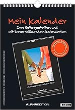 Alpha Edition - Mein Kalender: Bastelkalender schwarz, 21x22cm, Do it yourself Kalender mit Seiten aus hochwertigem Bastelkarton, immerwährend, Platz ... Bastelkalender (schwarz) immerwährend