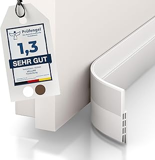Vellure® Türdichtung Zugluftstopper für Türen- NEU Premium Türdichtung selbstklebend (Energie sparen - Schnell & einfach angebracht) Tür Zugluftstopper ideal auch als Schallschutz, Kälteschutz (weiß)