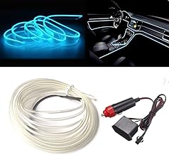 Eisblau EL Wires Car Kit，10M Flexible Neon EL Draht für Autos DC 12V Neonatmosphäre Glühendes Elektrolumineszenzlicht Glühendes Neonlicht Test 2025