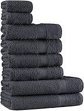 Tuiste Handtücher Set Anthrazit Grau | Baumwolle Handtuch Set 8 Teilig | 2X Badetücher Set, 4X Handtücher, 2X Gästetücher | Weich und Saugstark | Farbe : Anthrazit Grau Test 2025