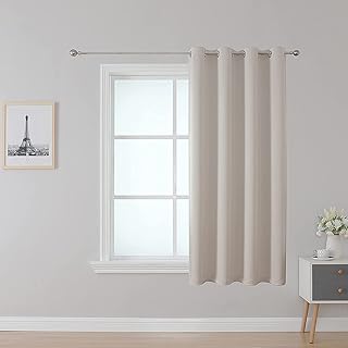 Feuerhemmender Vorhang, schwer entflammbar, Verdunkelungsvorhänge, Raumverdunkelung für Schule, Klassenzimmer, Wohnheim, Pflegeheim, Hellbeige, 132 x 160 cm, 1 Paneel Test 2025