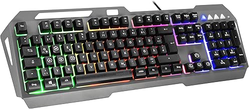 Speedlink LUNERA Rainbow Gaming Keyboard - PC Gaming Tastatur kabelgebunden, RGB Beleuchtung mit 5 Beleuchtungsmodi, Metall Oberfläche, tauschbare WASD-Tasten, DE-Layout, schwarz Test 2025