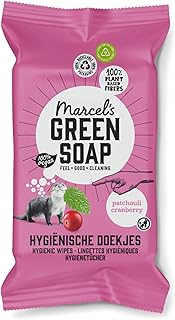 Marcel's Green Soap Hygienische Feuchttücher - Biologisch abbaubare Tücher - Patschuli & Cranberry - Auf Pflanzenbasis - Umweltfreundliche Reinigungstücher - Packung mit 60 Stück Test 2025
