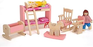 6PCS Puppenhaus Möbel Holz Miniatur Möbel Set Puppenhaus Zubehör Puppenhausmöbel Mini Puppenhaus Möbel für Jungen, Mädchen und Kleinkinder Wooden Dollhouse Furniture Set Test 2025