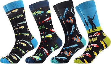 WeciBor 4 Paar Herren Lustige Bunte Baumwolle Socken mit Motiv Neuheit Verrückte