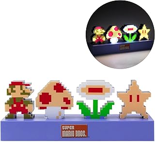 Super Mario Bros Icons Licht - Offiziell lizenziertes Nintendo-Merchandise, schallreaktiver Modus, dekorative Leuchte Figur für Schlafzimmeraccessoires & Gaming-Raum-Deko Test 2025