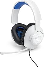 JBL Quantum 100P Over-Ear-Gaming-Headset – Wired 3,5 mm Klinke – Mit abnehmbarem Boom-Mikrofon – Kompatibel mit vielen Plattformen – Weiß-Blau