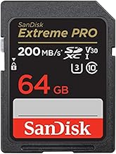 SanDisk Extreme PRO SDXC UHS-I Speicherkarte 64 GB (V30, Übertragungsgeschwindigkeit 200 MB/s, U3, 4K UHD Videos, SanDisk QuickFlow-Technologie, temperaturbeständig)