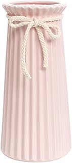 Vase Rosa 19 cm Hoch, Blumenvasen Modern aus Keramik für Tischdeko Innenbereich, Deko Vasen für Pampasgras