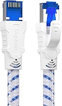 Lan Kabel Netzwerkkabel Cat 8, Ethernet Kabel 1m 2m 3m 5meter 10meter 15meter 20meter 30meter, 40Gbps 2000MHz Gigabit S/FTP Patchkabel mit rj45 Stecker für Ps5, Laptop, Schneller als Cat 7 (0,5 m)