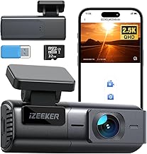 iZEEKER 2,5K Dashcam WiFi Dashkamera für Autos, Mini Auto Kamera 1440P Front Dashcam mit App-Unterstützung, 32GB Karte, Nachtsicht, WDR, G-Sensor, Loop-Aufnahme, 24H Parkmodus