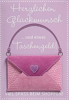 Perleberg Allgemeine Geldkarte - Lifestyle Collection - Karte für Geldgeschenk mit Shoppen-Motiv & Geld-Kuvert - Geldkarten mit passendem Umschlag - Geschenkkarte in 11,6 x 16,6 cm