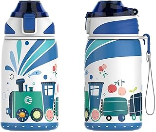 Fjbottle Kinder Trinkflasche Edelstahl 400ML - 1-Klick-Öffnung, BPA-Frei Auslaufsichere Thermo flasche, Kohlensäure geeignet Thermoskanne Jungen/Mädchen für Kindergarten, Schule, Reise Test 2025