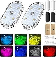 Sunshine smile Auto LED Innenbeleuchtung,2 Stück RGB Auto Innenraumbeleuchtung,Mehrfarbige LED Atmosphäre Licht,LED Touch Licht,Mehrfarbige Ambientebeleuchtung,Wiederaufladbaren USB Auto LED Neon Test 2025
